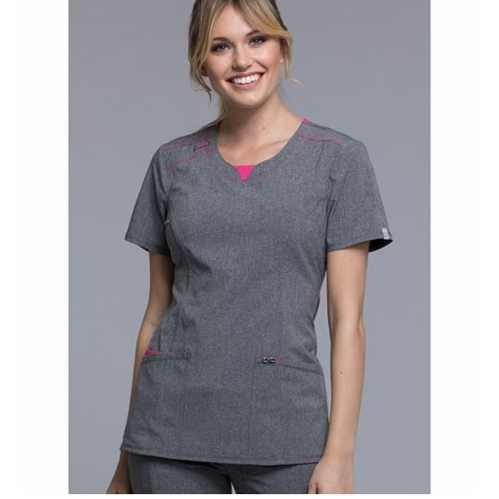 Cherokee Infinity Round Neck Scrub Top Size Small